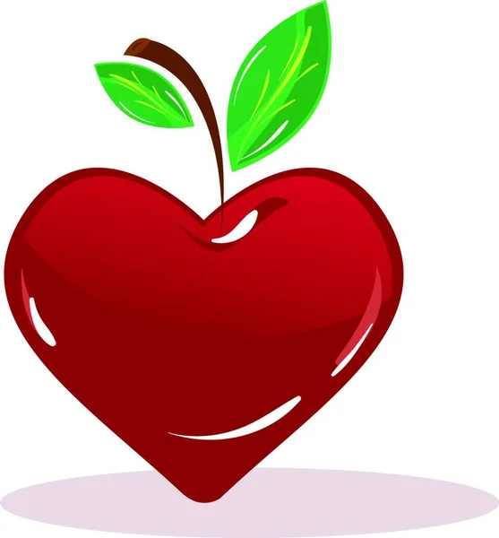 Cherry Form Heart Vector Illustration White Background — Stock Vector