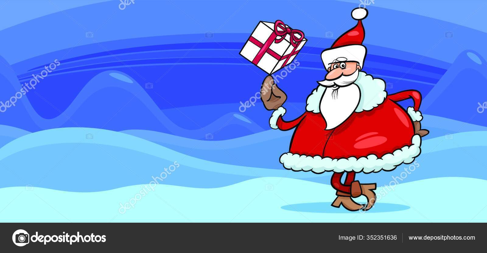 Carte Voeux Dessin Anime Illustration Pere Noel Avec Cadeau Noel Image Vectorielle Panthermediaseller C Carte Voeux Dessin Anime Illustration Pere Noel Avec Cadeau Noel Image Vectorielle Panthermediaseller C