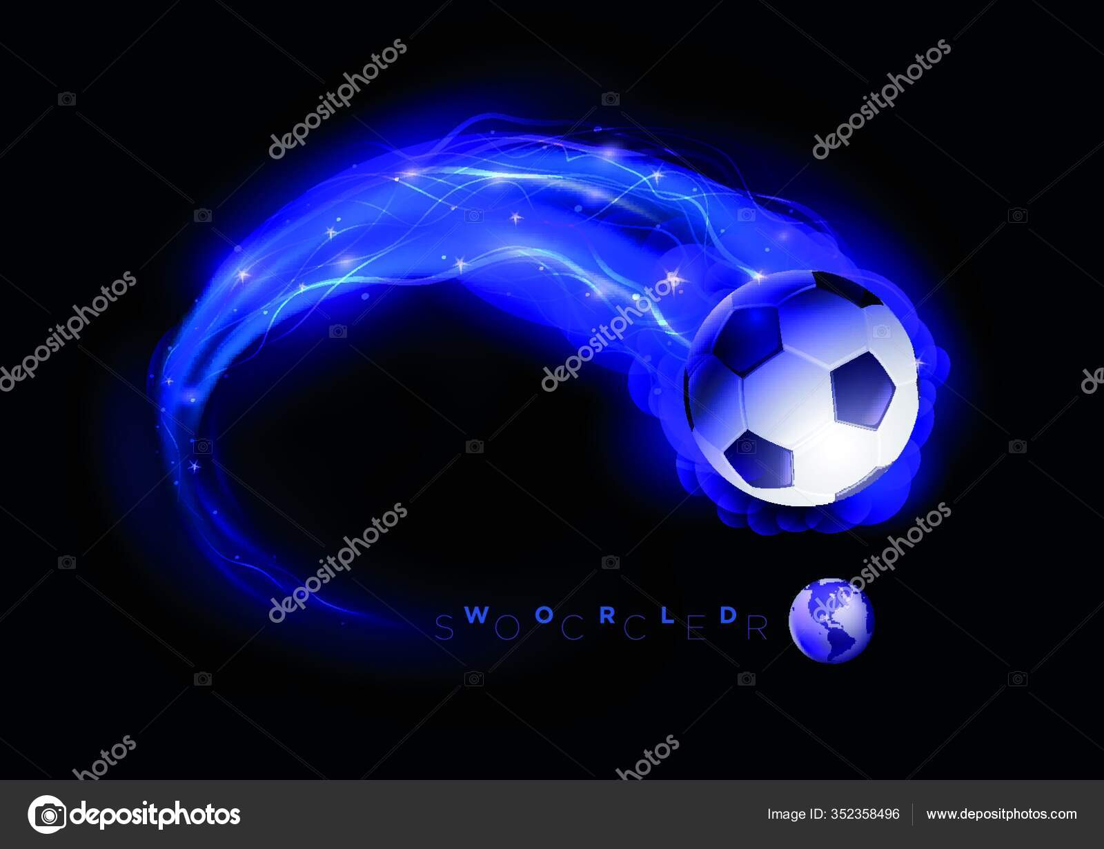 Cartaz de vetor de bola de futebol em chamas para jogo de esporte