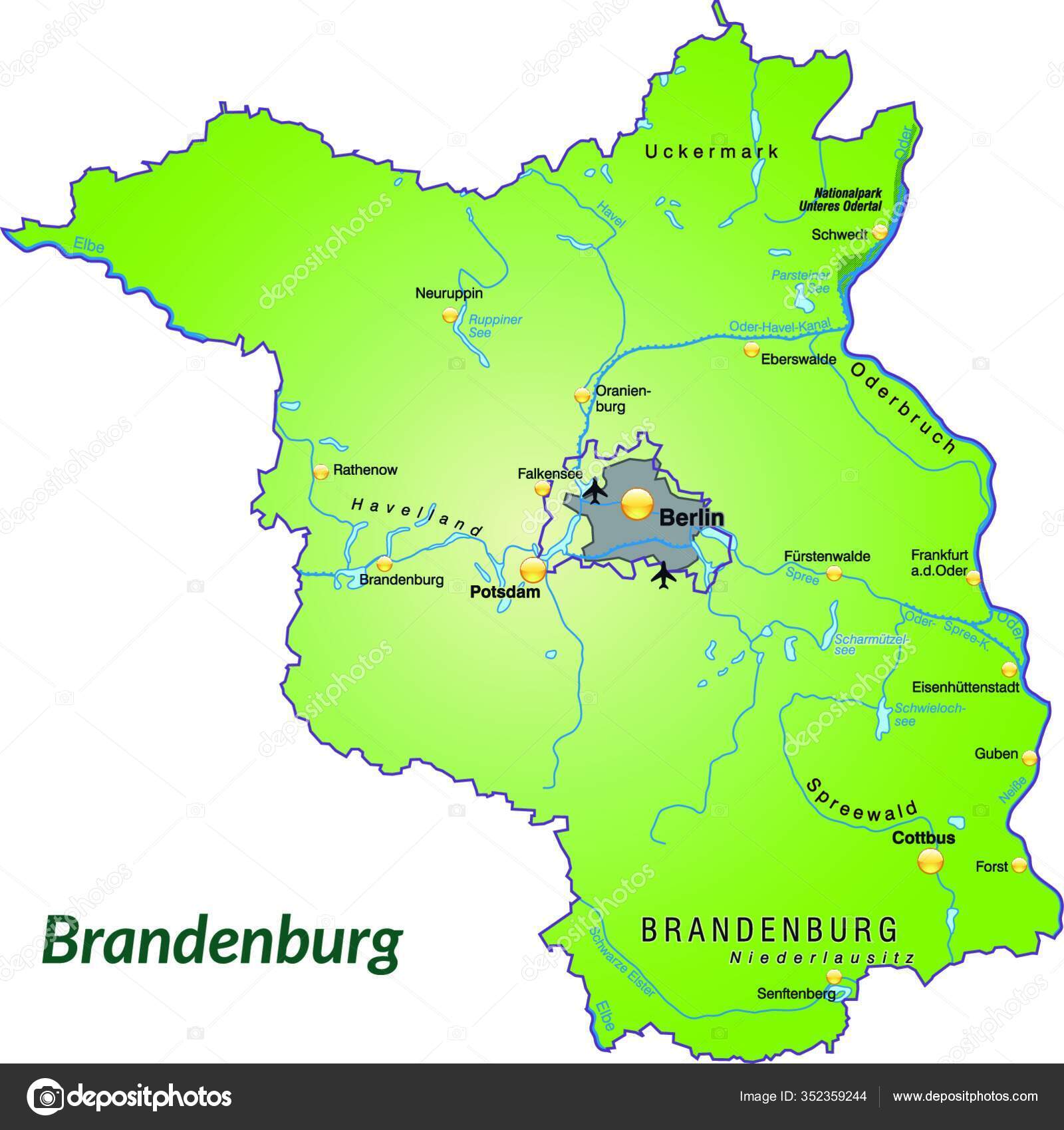 Brandenburg Germany Island Map All Important Topographical Information