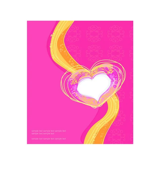 Valentinstag Grußkarte Mit Herz — Stockvektor