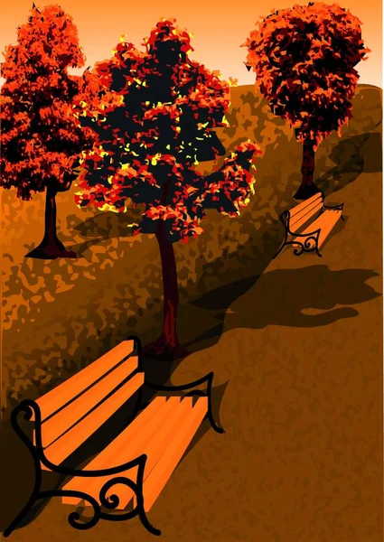 Красочная Листва Осеннем Парке Eps — стоковый вектор