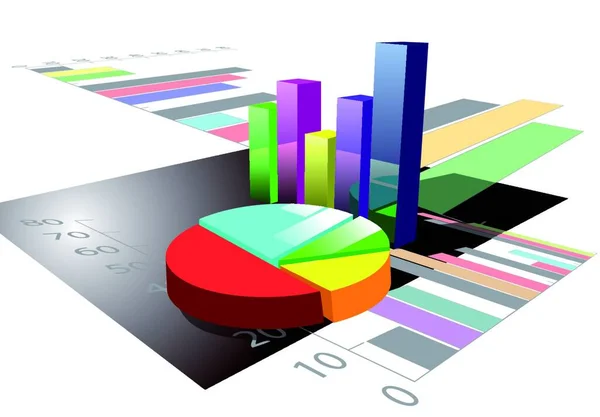 Gráfico Multicolorido Sobre Fundo Branco Eps — Vetor de Stock