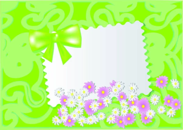 Tarjeta Papel Con Flores Silvestres Eps — Vector de stock