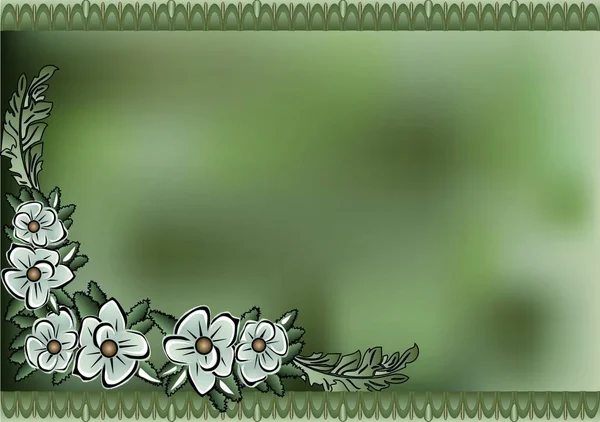 ベクトル花の背景とフレームでEps10 — ストックベクタ