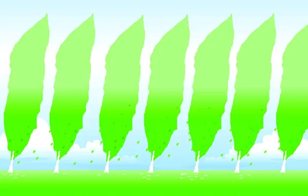 Arbre Vert Doublure — Image vectorielle