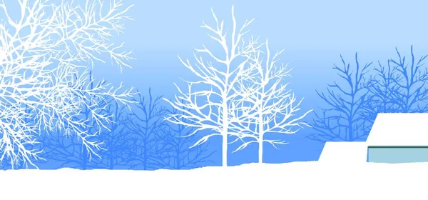Ilustracja Jest Ogólnym Charakterem Zimowego Krajobrazu — Wektor stockowy