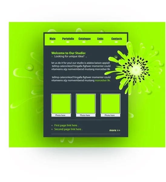 Website Template Eenvoudig Gebruiken Adobe Photoshop Flash Illustrator Het Exporteren — Stockvector