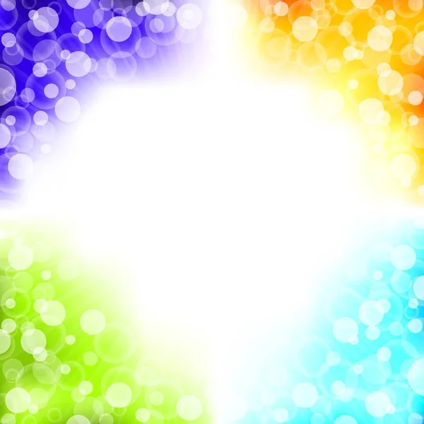 Πολύχρωμο Αφηρημένο Σχεδιασμό Φόντου Τέσσερα Χρώματα Φυσαλίδες Και Έκρηξη Φωτός — Διανυσματικό Αρχείο