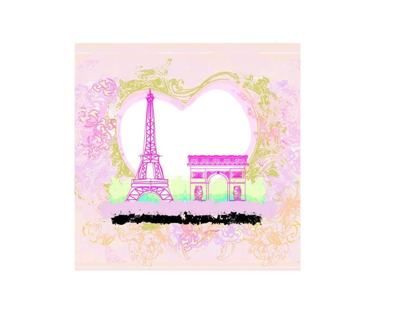 Torre Eiffel Fondo Artístico Ilustración Vectorial — Vector de stock