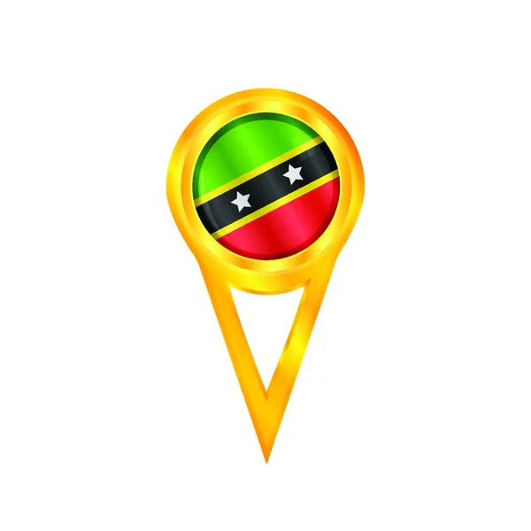 Saint Kitts Nevis Ulusal Bayrağıyla Altın Madalya — Stok Vektör