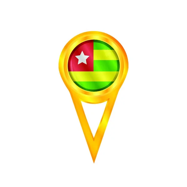 Alfinete Ouro Com Bandeira Nacional Togo — Vetor de Stock