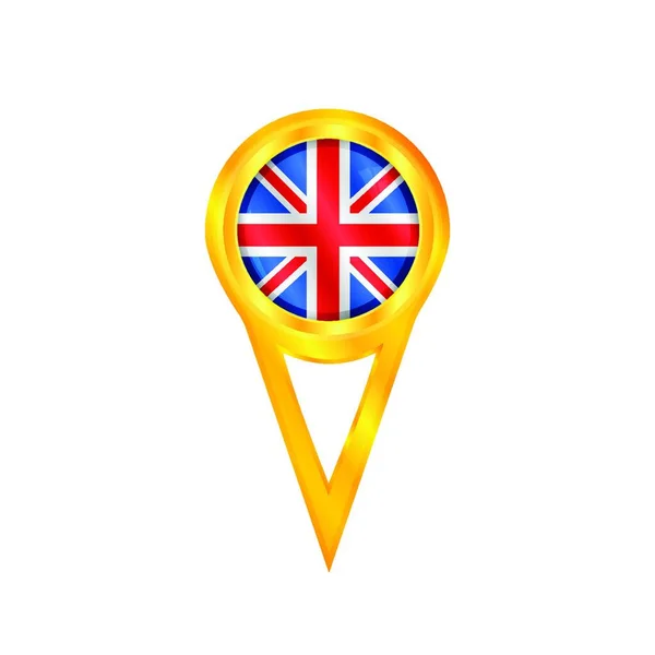 Szpilka Złota Flagą Narodową Zjednoczonego Królestwa — Wektor stockowy