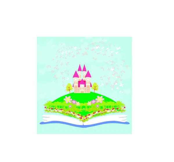 Magic World Tales Fairy Castle Appearing Book — Stock Vector