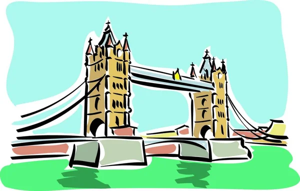 Illustration Der Tower Bridge London — Stockvektor