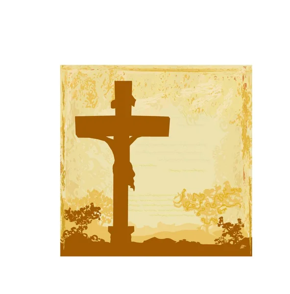 Jesucristo Crucificado Fondo Grunge — Vector de stock