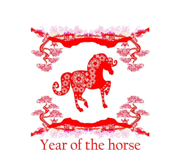 Jahr Der Pferdegrafik — Stockvektor