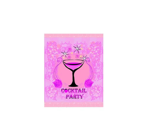 Cocktail Κόμμα Πρόσκληση Card — Διανυσματικό Αρχείο