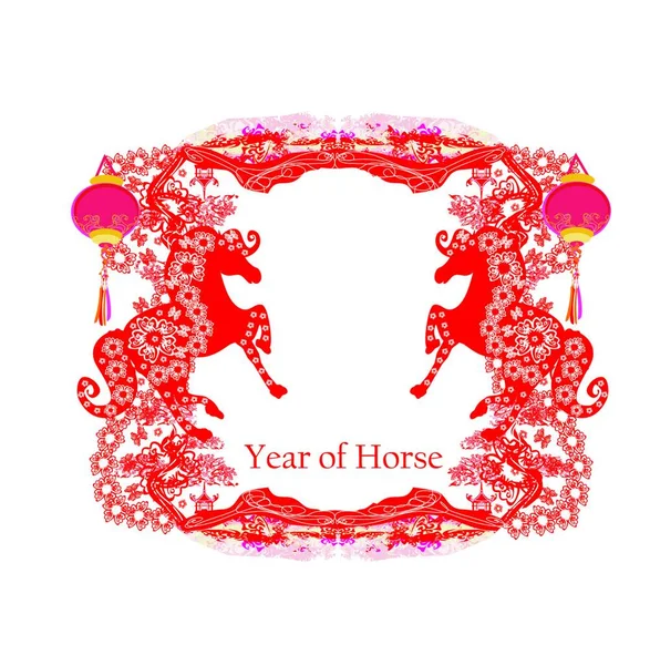 Año Diseño Gráfico Del Caballo — Vector de stock