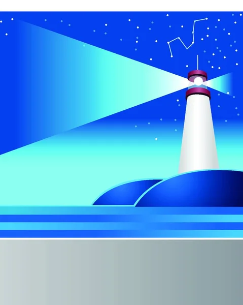空の灯台と占星術のサイン — ストックベクタ