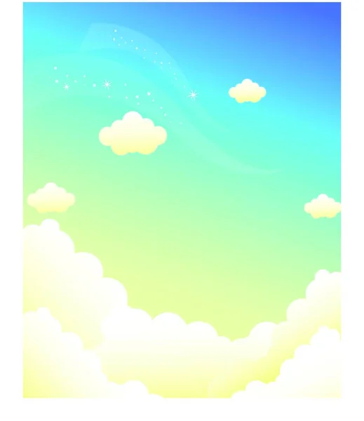 Ilustración Vectorial Fondo Con Nubes — Vector de stock