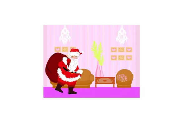 Santa Claus Bag Gifts — Stock Vector