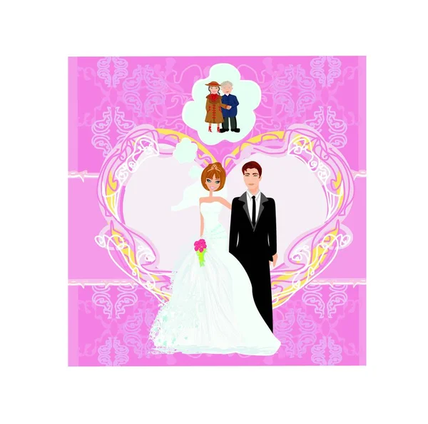 Visión Escénica Del Concepto Matrimonio — Vector de stock