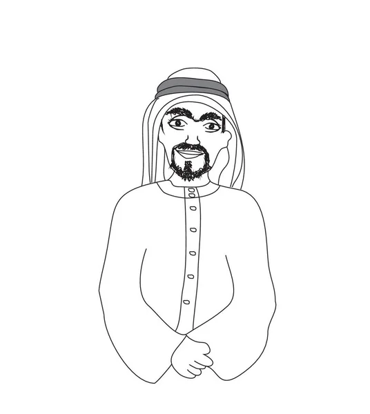 Portret Uśmiechniętego Araba — Wektor stockowy