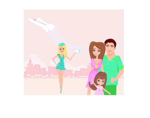 Familie Vakantie — Stockvector