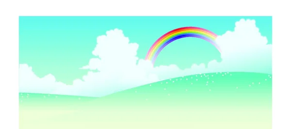 Landscape Rainbow — Stock Vector
