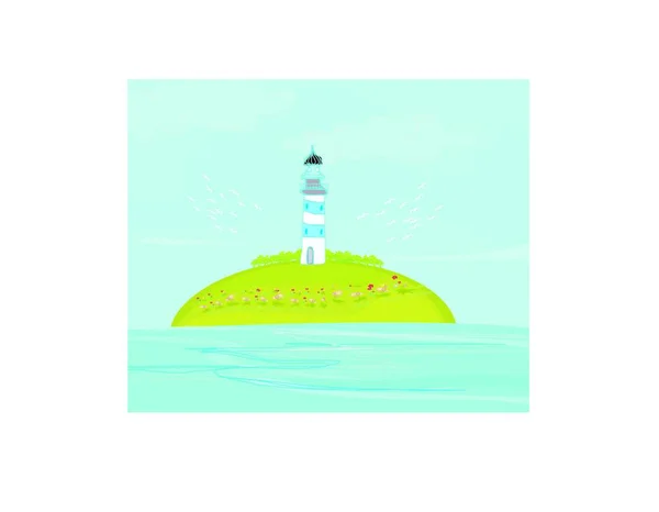 Lighthouse Island — Stock Vector