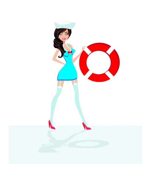 Sailor Pin Girl — 스톡 벡터