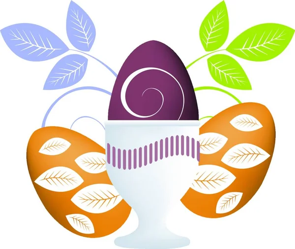 Eenvoudige Gekleurde Illustratie Voor Paasdag Vrolijk Pasen — Stockvector