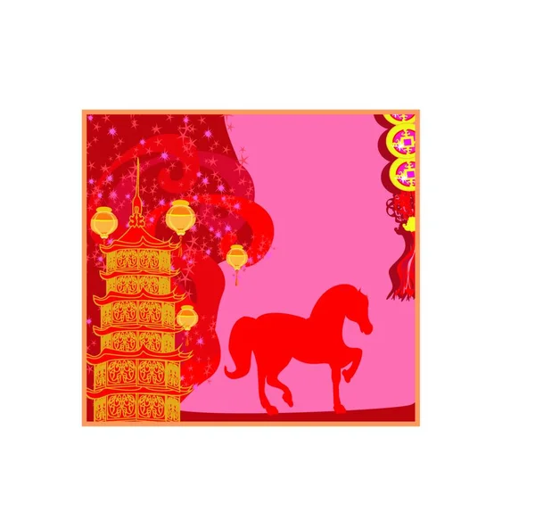 Jaar Van Het Paard Chinees Nieuwjaar 2014 — Stockvector