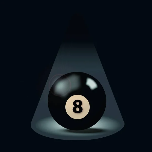 Boule Billard Noire Numéro Huit — Image vectorielle