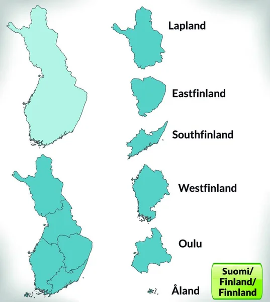 Finland Europe Comme Une Carte Des Frontières Avec Des Frontières — Image vectorielle