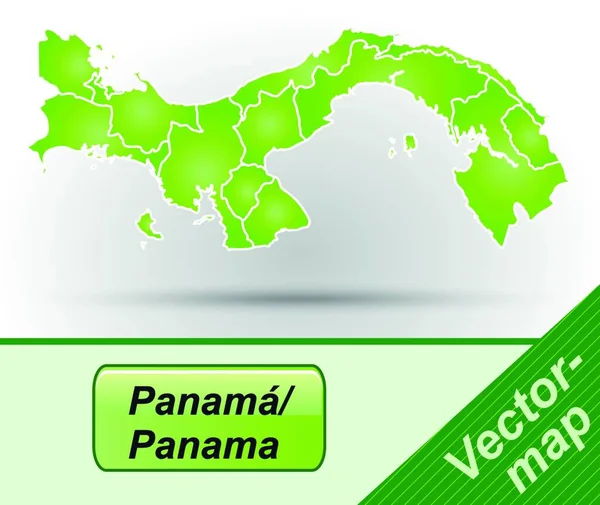 Панама Америці Прикордонна Карта Кордонами Зеленому Кольорі Привабливий Дизайн Картка — стоковий вектор