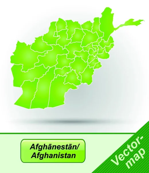 亚洲的阿富汗作为以绿色为边界的边界图 这张卡片的设计很吸引人 完全符合你的意图 — 图库矢量图片