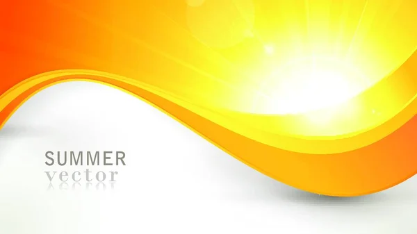 Fond Été Avec Magnifique Soleil Vectoriel Éclaté Avec Éclat Lentille — Image vectorielle