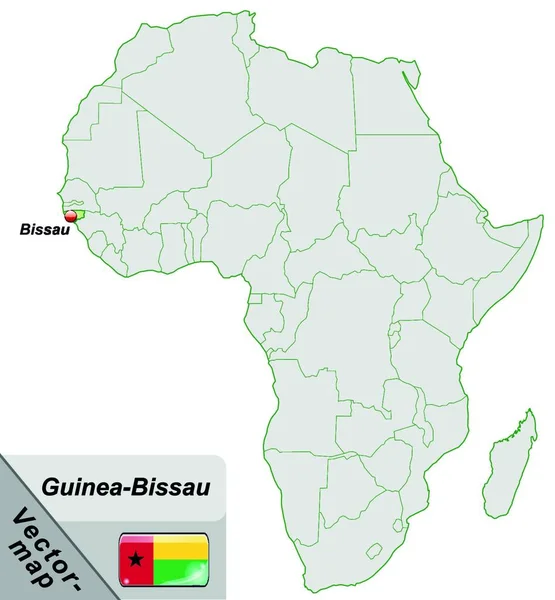 アフリカのモルジブ ビサウはパステルグリーンの島の地図です 魅力的なデザインのため地図はあなたのプロジェクトに完璧にフィットします — ストックベクタ