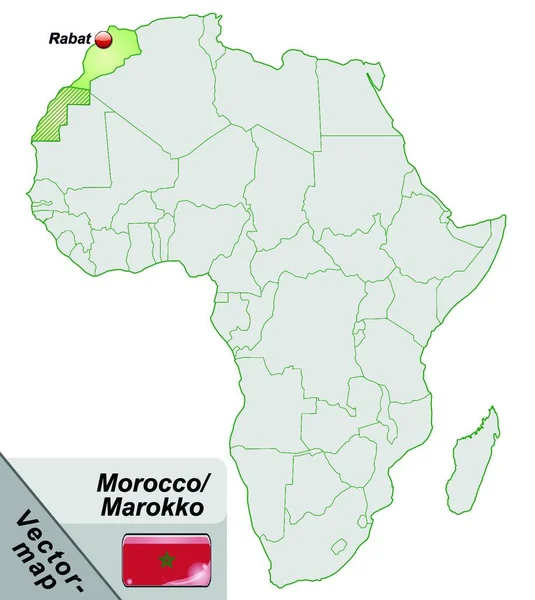 Morocco Afrika Som Ökarta Pastellgrönt Tilltalande Design Kortet Passar Perfekt — Stock vektor