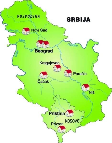 Carte Est Moderne Illustre Picturalement Carte Peut Être Utilisée Immédiatement — Image vectorielle