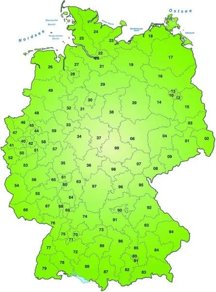 Mapa Alemania Temática Verde — Vector de stock