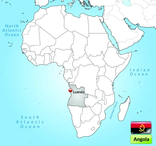 以格拉乌为首都的安哥拉周边地区 — 图库矢量图片