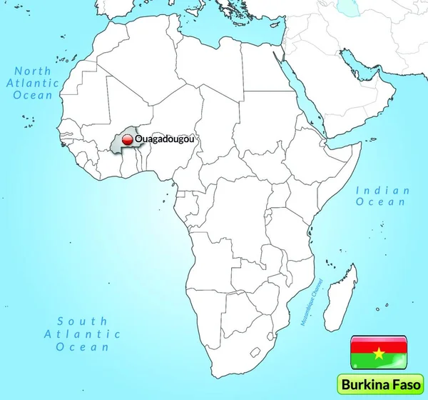 布基纳法索首都设在格劳的地图 — 图库矢量图片