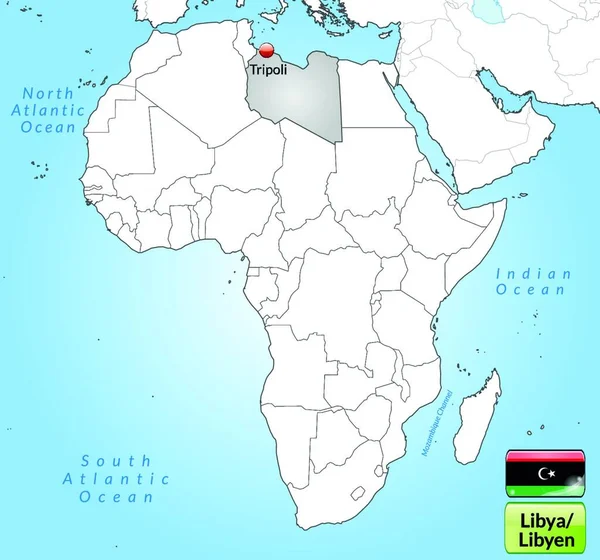 以格劳为首都的利比亚周边地区 — 图库矢量图片