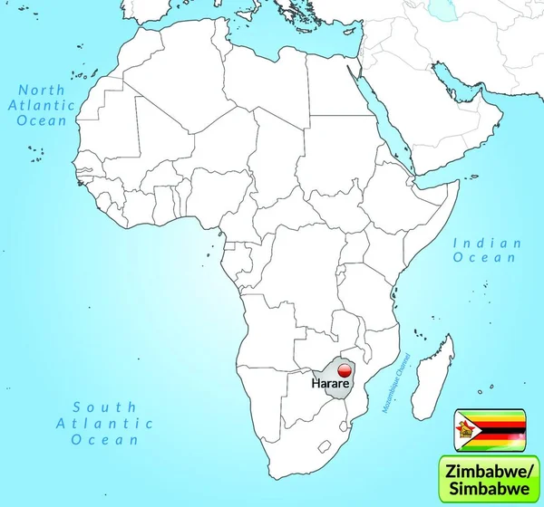 Zimbabwe África Como Mapa Ambiental Cinza Graças Seu Design Atraente — Vetor de Stock