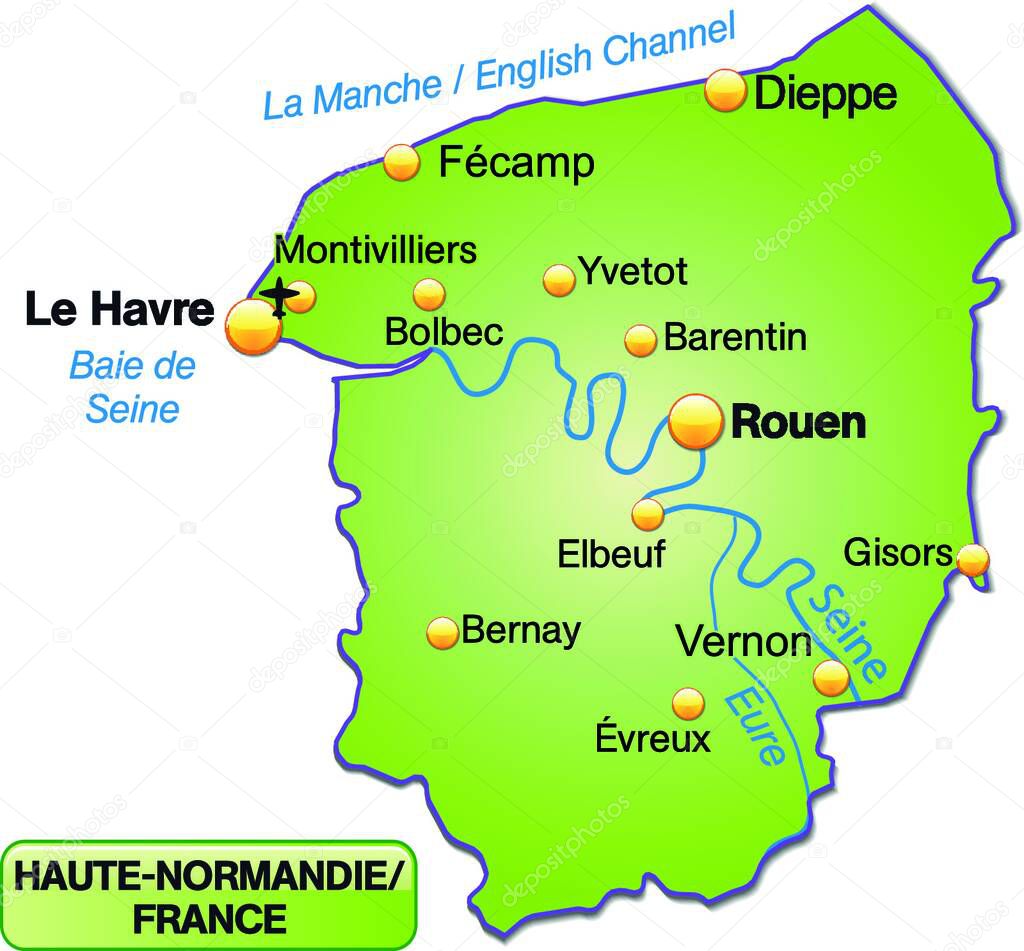 normandía superior en Francia como mapa insular de toda la información