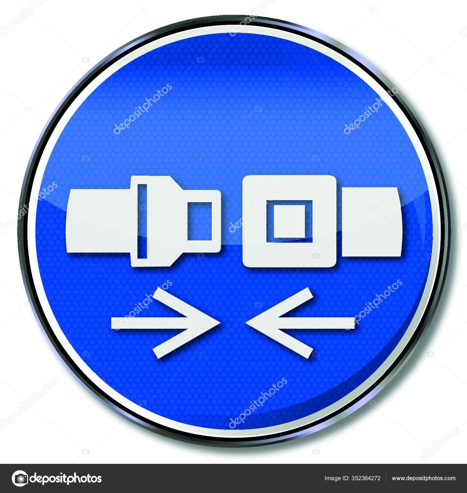 Mandatory Sign Use Restraint System Please Buckle Stock Vector by