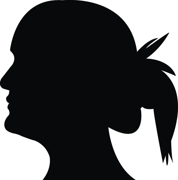 Lady Head Silhouette Vector — Stock Vector